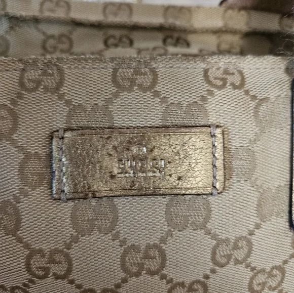 Gucci Tote Sherry Line Pink/Tan Webbing - Picture 4 of 10